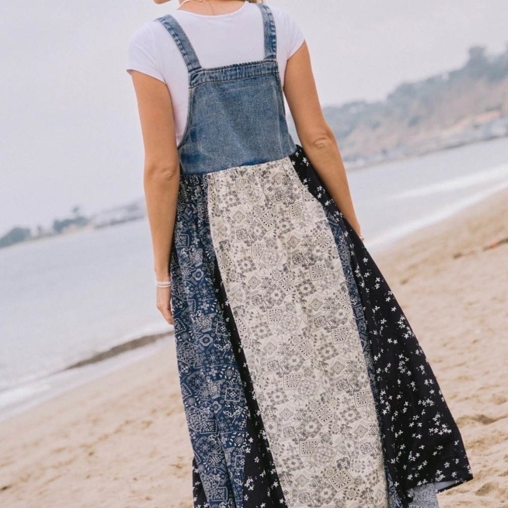 Denim Overall Patchwork Dress - Picture 3 of 3